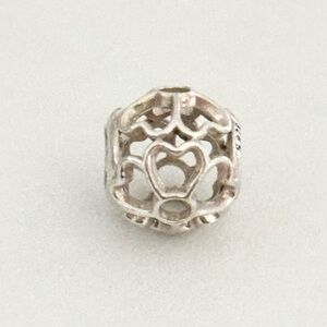 Pandora Primrose Heart Flower Openwork Rare Retired Bead Charm